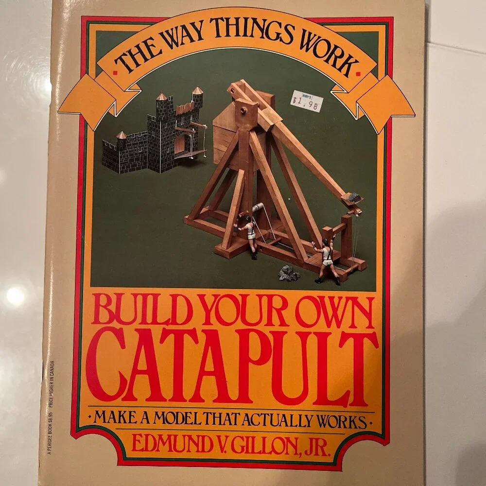 Vintage 1982 Build Your Own Catapult Paper Model Kit Book Edmund V Gillon Uncut
